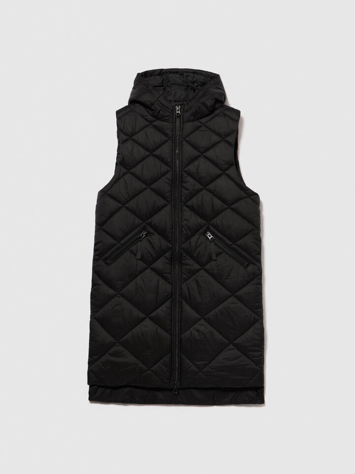 Long vest with hood - women's vests and sleeveless jackets - Black | Sisley image number 6